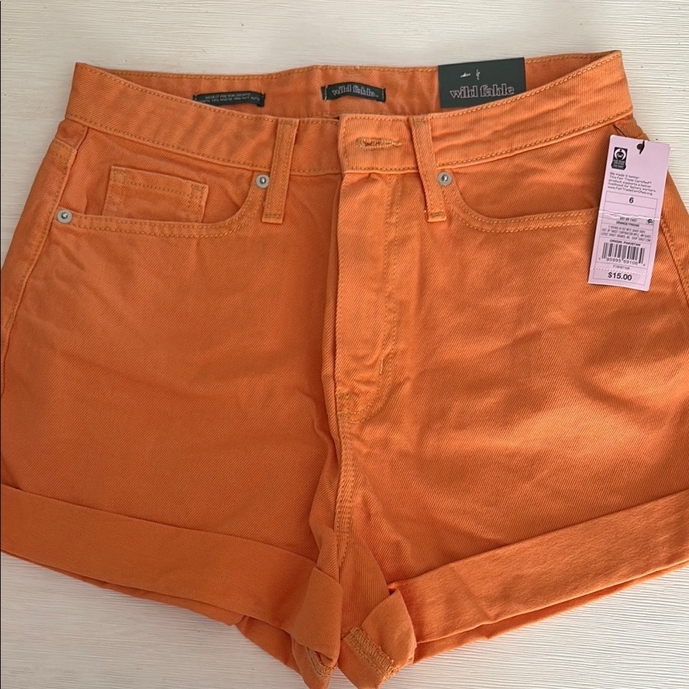 Wild Fable Vibrant Orange Jean Shorts